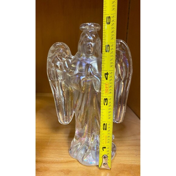 Vintage Praying Angel Iridescent Glass Opalescent Figurine - Picture 5 of 5